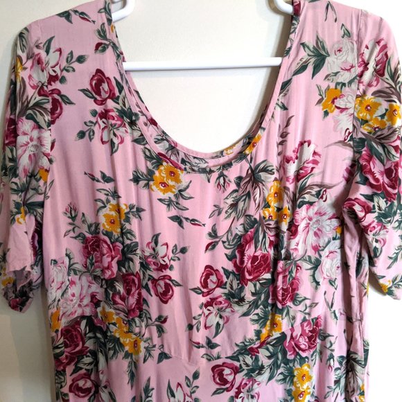 Flowered Vintage Nineties Rayon Dress - Picture 4 of 5